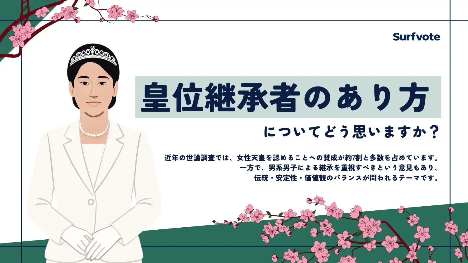 【投票開始】今後の皇位継承のあり方、どう考える？社会的関心が高まる中、Surfvoteで意見募集を開始